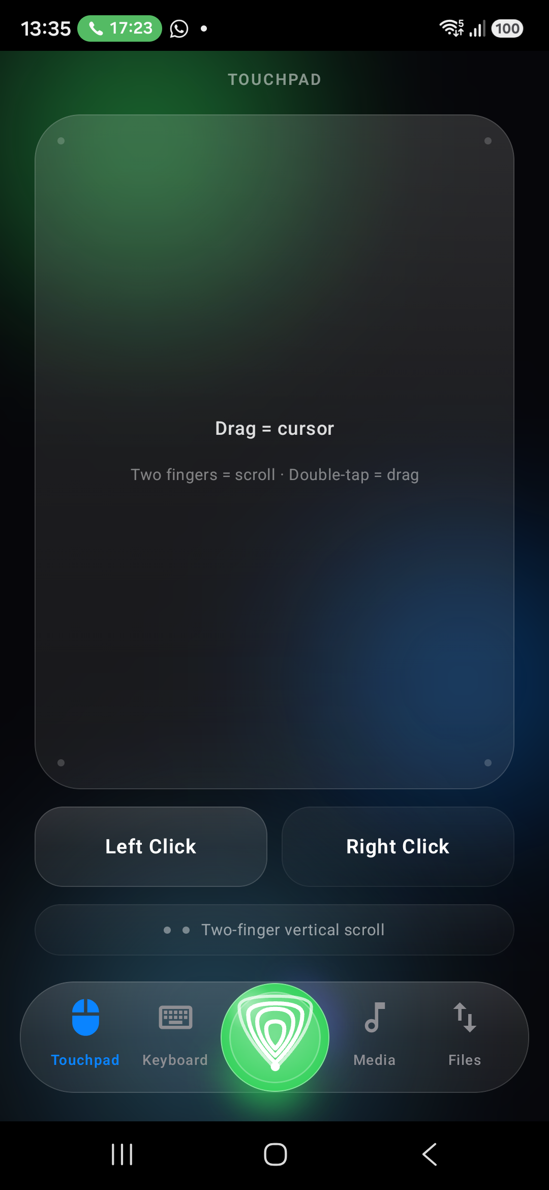 Tandem Android: touchpad